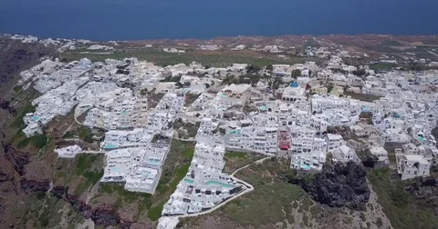 Fly Over Santorini, Greece Stock Footage 76532043