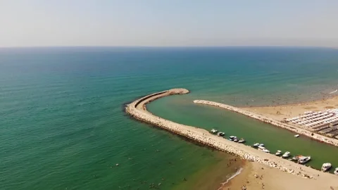 Fly Over The Sea Harbor Stock Footage 289033151