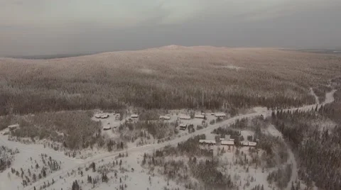 Fly over ski resort Stock Footage 60664085