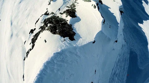 Fly over snow mountains Stock Footage 36998983