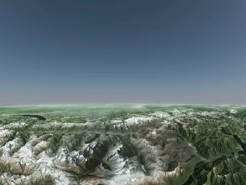 Fly Over of a Snowy Mountain Range Stock Footage 72799523