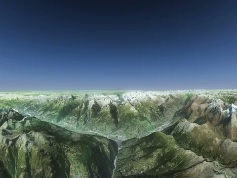 Fly Over Snowy Mountain Range Stock Footage 72826525