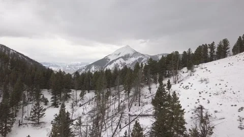 Fly over snowy ridge Stock Footage 166068073
