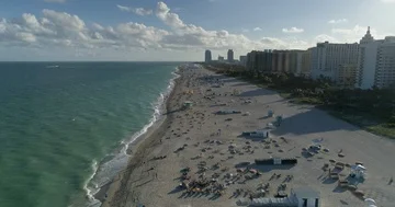 Fly over south beach florida aerial drone  Stock Footage 85833300