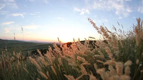 Fly over the spikes at sunset in mountains  Stock Footage 52980168