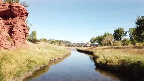 Fly over stream Stock Footage 150230363