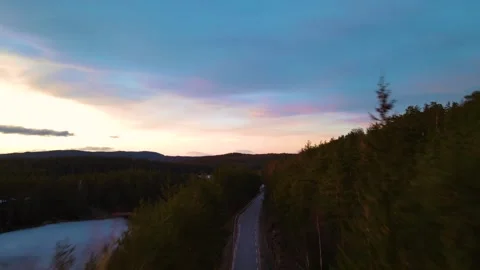 Fly Over The Sunset 4K Areal Stock Footage 249907844