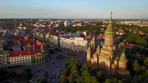 Fly over Timisoara, Romania Stock Footage 136045631