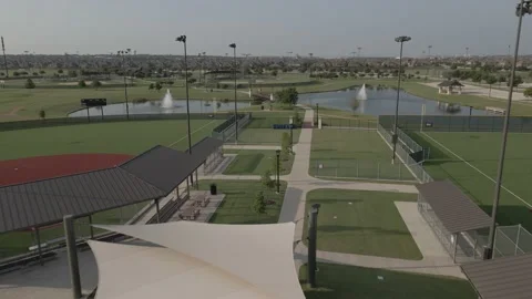 Fly Over Town Park Stock-Footage 165892421