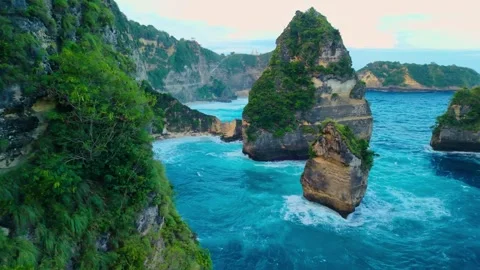 Fly over two beaches in Indonesia Stock Footage 340970950