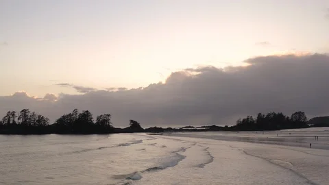 Fly Over View Of A Beach And Island During A Dramatic Sunset  스톡 동영상 104528984