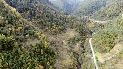 Fly over village Video stock 122161506