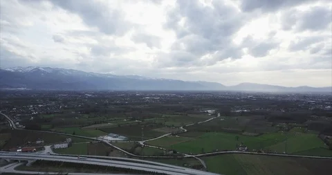 Fly Over Village Video stock 125620011