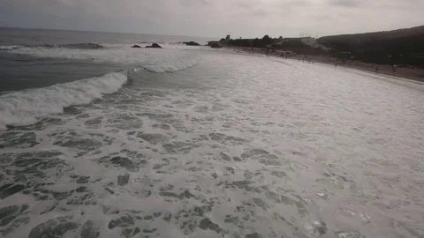 Fly Over Waves Aerial Video stock 82633090