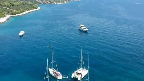 Fly over yachts Stock Footage 146235978