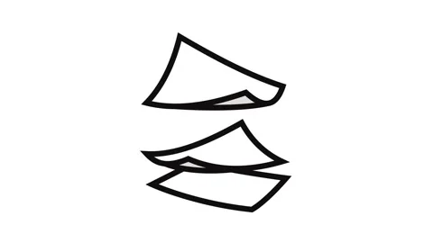 Fly paper document color icon animation Video stock 326099958