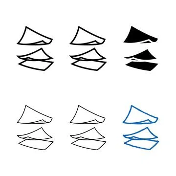 Fly paper document color set icon vector Stock Illustration