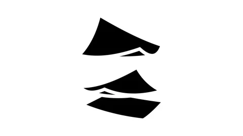 Fly paper document glyph icon animation Video stock 326157999