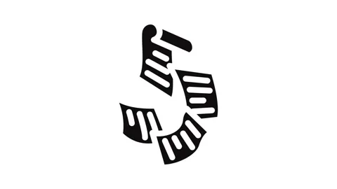 Fly paper document glyph icon animation Video stock 326746183