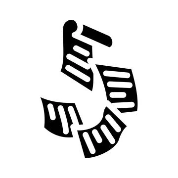 Fly paper document glyph icon vector illustration Stock Illustration