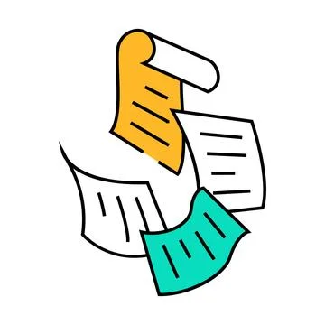 Fly paper document icon color illustration Stock Illustration