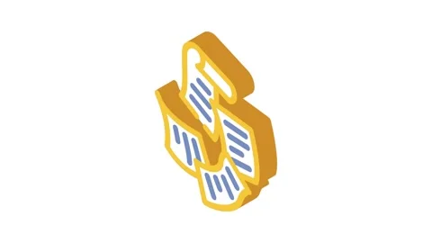 Fly paper document isometric icon animation Stock Footage 327294078