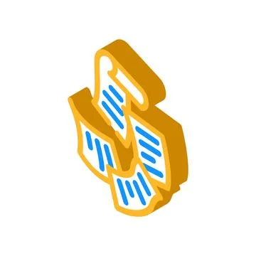 Fly paper document isometric icon vector illustration Stock Illustration