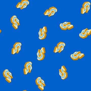 Fly paper document isometric icon seamless pattern Stock Illustration