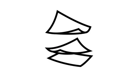 Fly paper document line icon animation Video stock 326136303