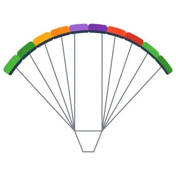 Fly parachute flat clipart vector illustration Stock Illustration