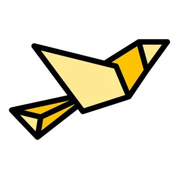 Fly parrot origami icon vector flat Stock Illustration
