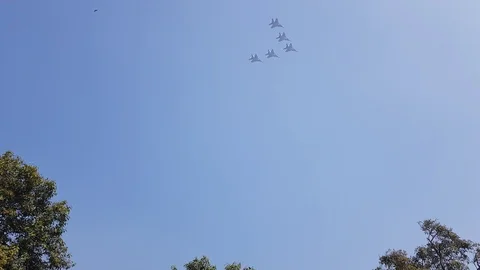 Fly-past during In India Stock-Footage 123680720