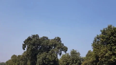Fly-past during In India Stock-Footage 123680747