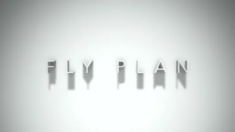 Fly plan 3D title animation with shadows on a white background Stock Footage 297570250
