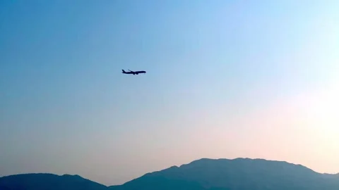 Fly plane Hong kong Stock Footage 258900167
