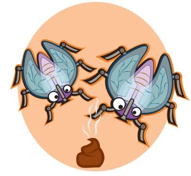 Fly on a poo Stock Illustration