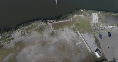 Fly up to Port cranes Stockbeeldmateriaal 136135241