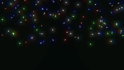Fly rainbow glitters and confetti Stock Footage 196850986