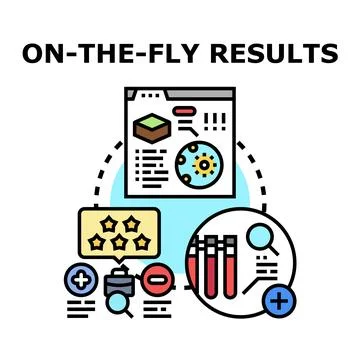 On the fly results optimizing business performance and evaluation Stock Illustration