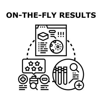 On the fly results optimizing business performance and evaluation Stock Illustration