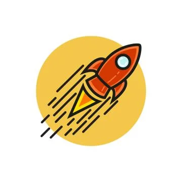 Fly rocket illustration Stock Illustration