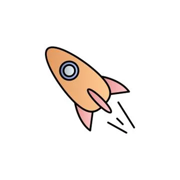 Fly, rocket, space color gradient vector icon Stock Illustration