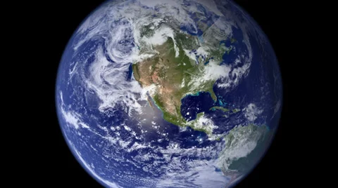 Fly in rotation earth - HD Video stock 37967164
