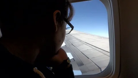 Fly on ryanair window Stock Footage