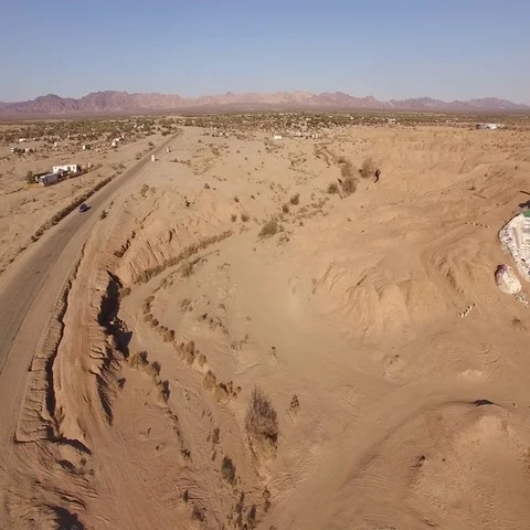 Fly on Salvation Mountain Stock Footage 69299655