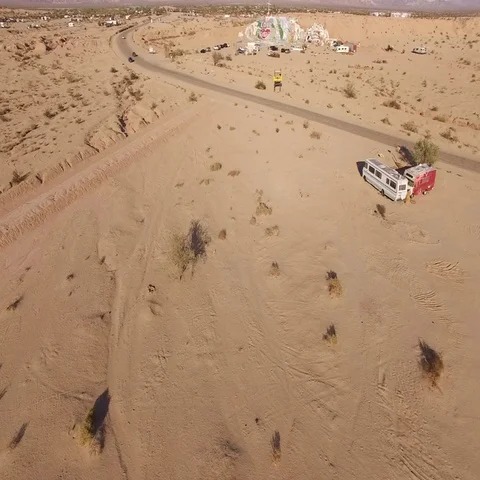 Fly on Salvation Mountain Stock Footage 69303166