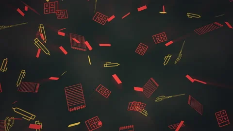 Fly school elements pattern Stock Footage 168795280