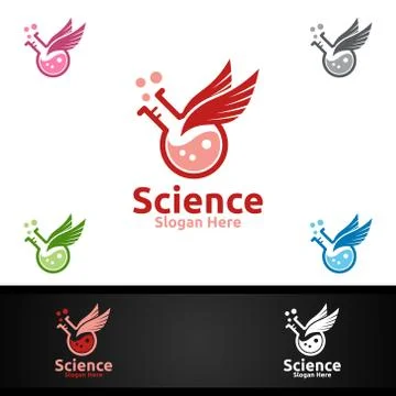 Fly Science and Research Lab Logo for Microbiology, Biotechnology, Chemistry, Ilustração Stock
