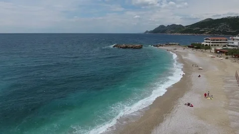 Fly sea coast Video stock 76524322