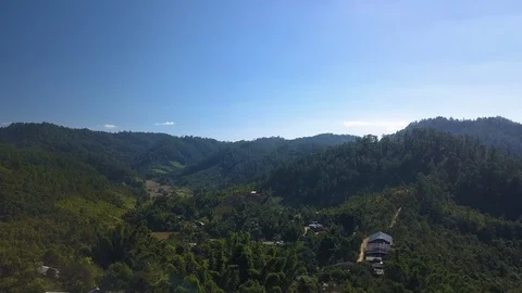 Fly to see the beautiful mountains at Mae Hong Son, Thailand Stock Footage 101269838